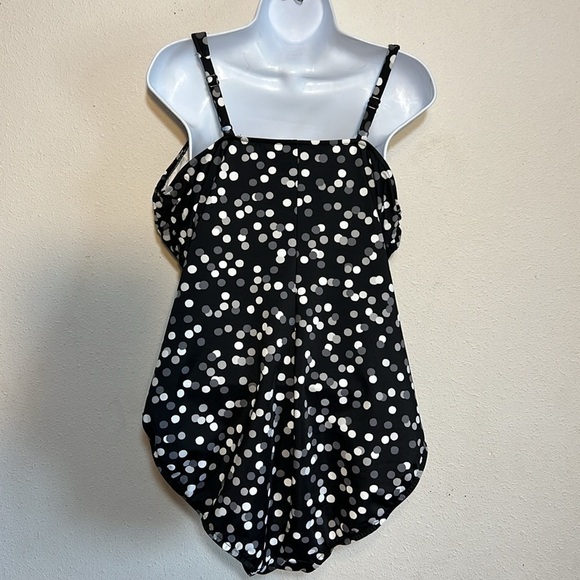 Trimshaper Womens Polka Dot One Piece Swimsuit Size 18W - Picture 7 of 13